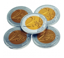 Chocolade munt 2 Euro 3,8 cm bedrukken