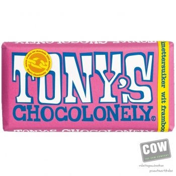 Afbeelding van relatiegeschenk:Tony's Chocolonely Wit-Framboos-knetter, 180 gram
