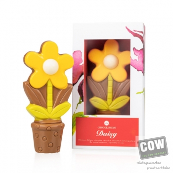 Afbeelding van relatiegeschenk:Yellow Flower- Bloem van chocolade Chocolade figuurtje